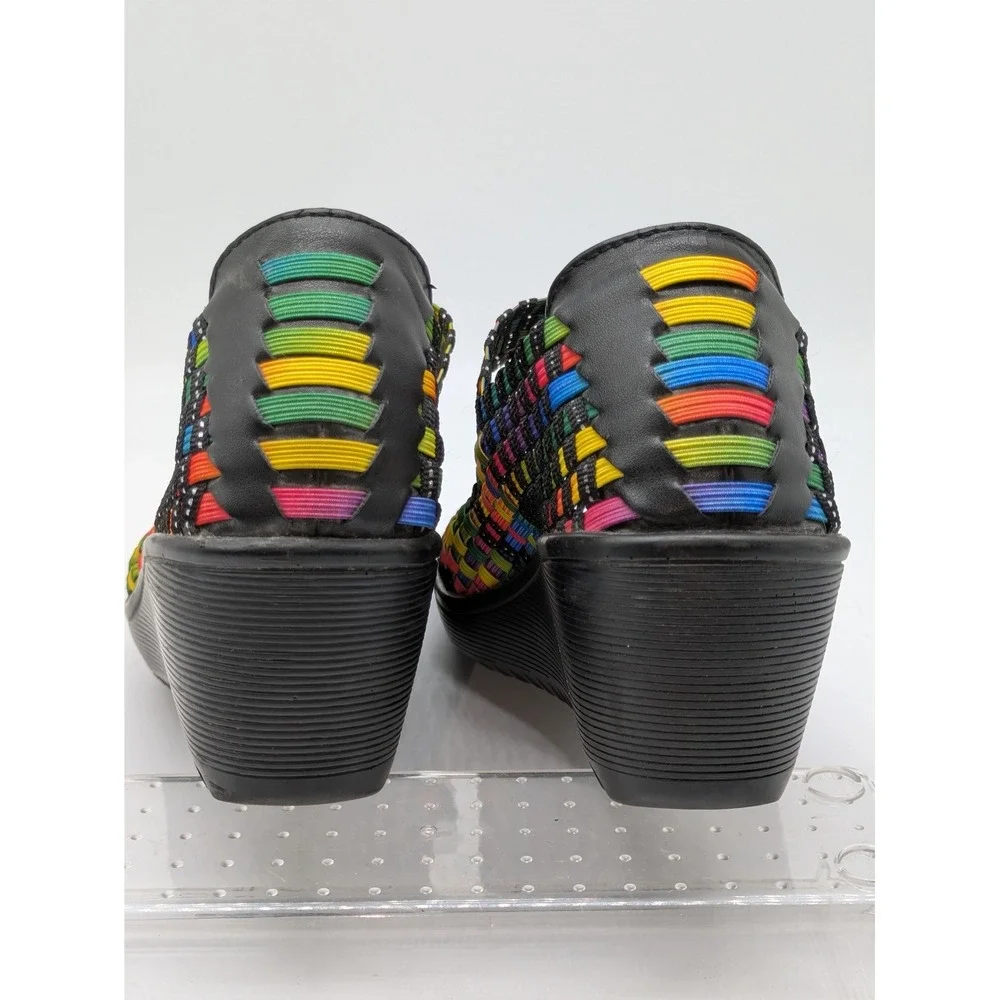 Baretraps Women's 8.5M Rainbow Woven Memory Foam Wedge Sandals Comfort Shoes
